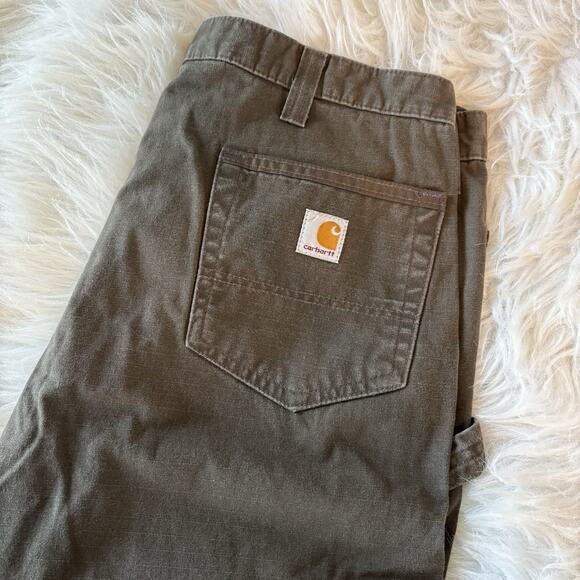 Carhartt Double Front Cargo Pants Mens 38x36 (36x34) Ripstop Relaxed B342-DFE - Picture 1 of 9